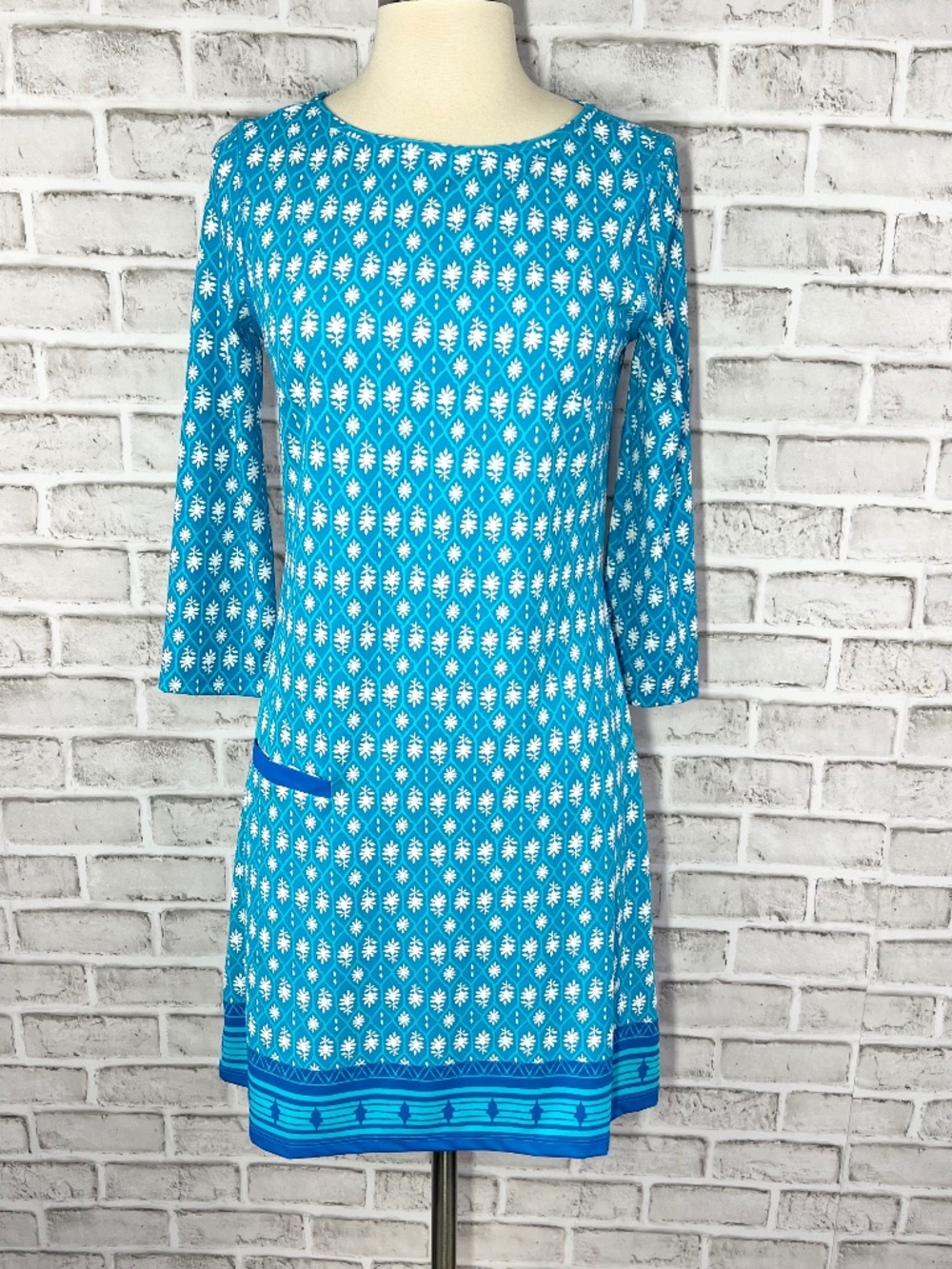 NWT🤩 |•CABANA LIFE•| Sun Protective Dress Blue White Print UPF 50+ Shift XS